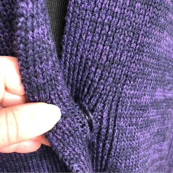 Lululemon Wrap It Up dark purple elbow patch side zip merino wool cardigan 8 - Picture 8 of 16